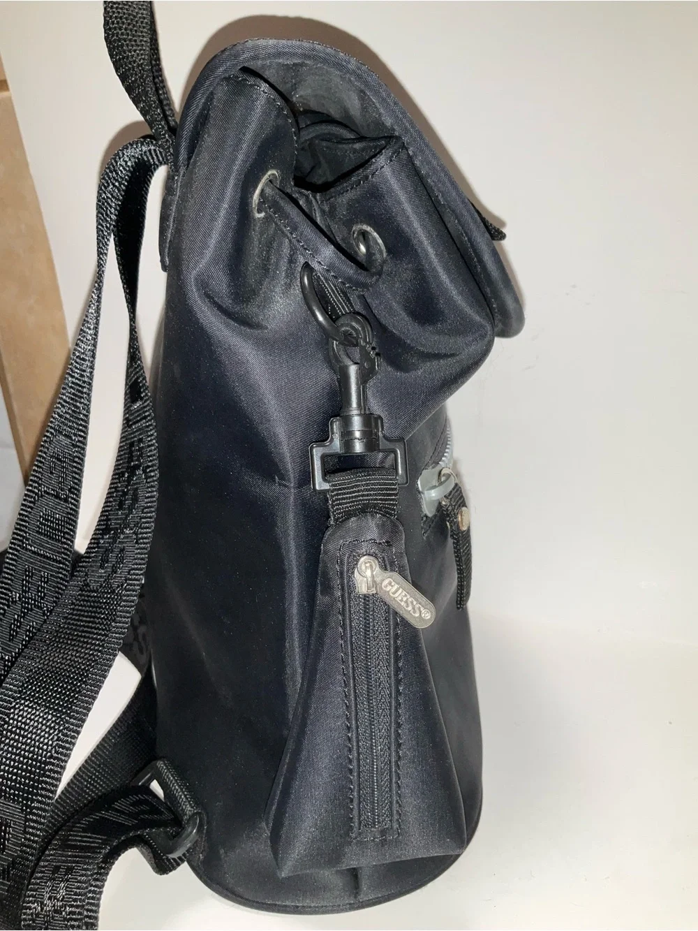 Vintage 90’s Y2K GUESS Black Drawstring Small Mini Backpack Bag Handbag